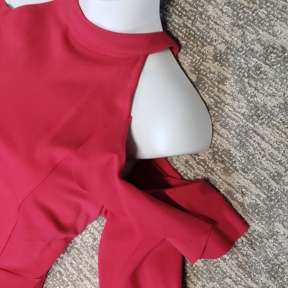 Free People red fitted dress - Picture 2 of 6